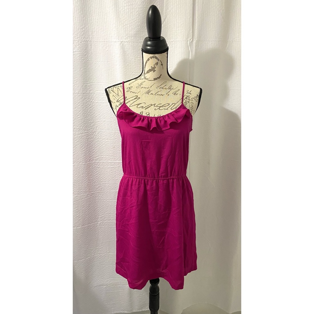 Pink Frill Neckline Dress